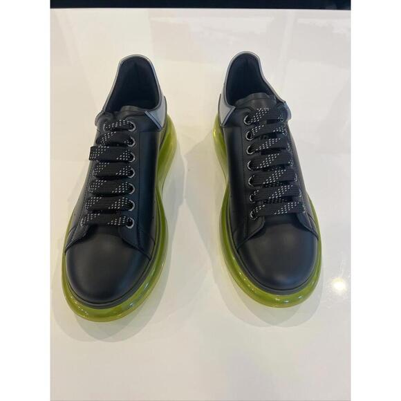 $890 Alexander McQueen Oversized Low Top Clear Green, Black Leather Sneakers 41 main image 14